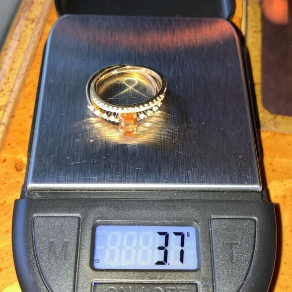 Brazilian Citrine Sterling Silver Ring Set Size 7.75 - Picture 9 of 9